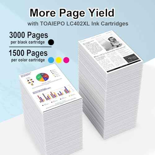 LC402XL Ink Cartridges Replacement for Brother LC402 XL Compatible with Brother MFC-J5340DW MFC-J6540DW MFC-J6740DW MFC-J6940DW MFC J5340 J6540 J6740 J6940 Printer, 4 Pack