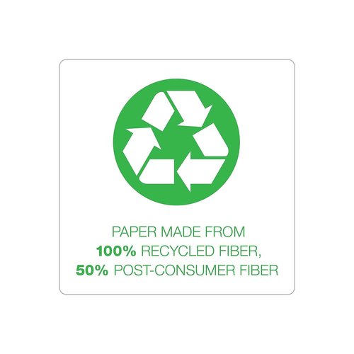 Ampad 100% Recycled Perforated Ruled 50 Sheet 8 1/2 x 11 3/4 Inch White Pads 12 Pack (20-172)
