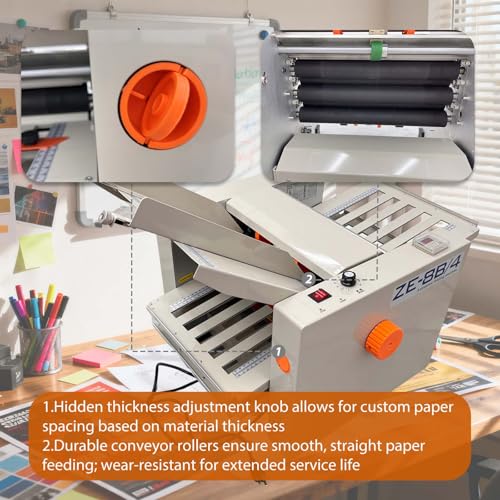 Automatic Paper Folding Machine with 4 Trays, Adjustable Speed, Max 262 ft/min