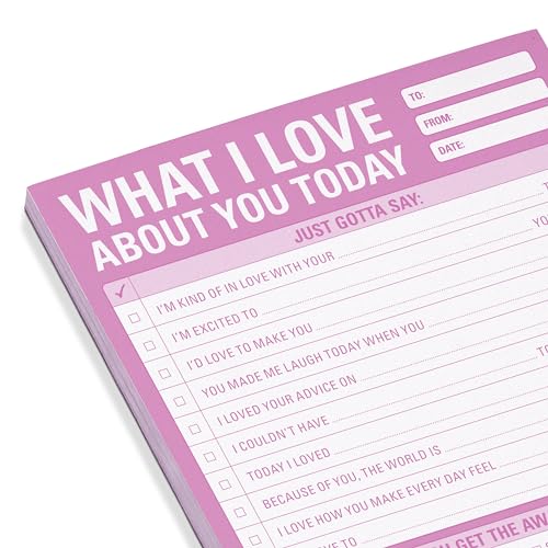 Knock Knock 6-Count What I Love about You Today Pads, Love Letter Paper Checklist Lunch Box Notes for Husband, 6 x 9-inches