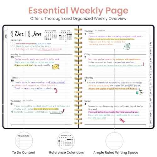 2026 Planner, Weekly and Monthly Planner for Women, Jan 2026 - Dec 2026 Pretty 2026 Calendar Planner with Monthly Tabs, Inner Pocket, Spiral Binding, Perfect for Office Home School - 6.3" x 8.5", Garden of Whimsy