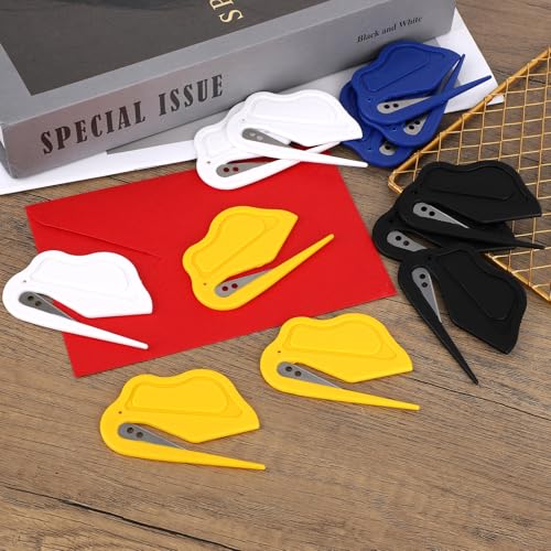 12 Pcs Envelope Letter Openers with Safety Concealed Blade - Durable, Portable Mail Slitter