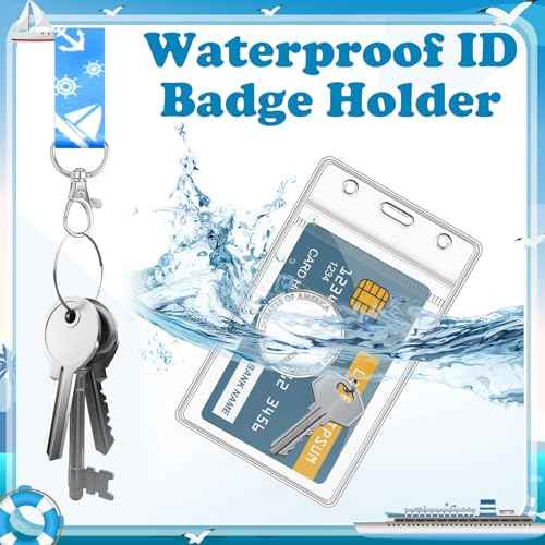 6 Pack Cruise Lanyard for Ship Cards Detachable Lanyards with Waterproof ID Badge Holder, 2025 Cruise Essentials Accessories