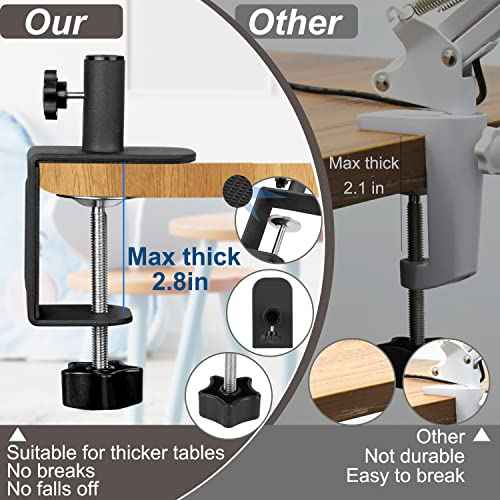 Veemagni 5 Inch Large Magnifying Glass with Light and Stand, 5 Color Modes Stepless Dimmable, Long Swivel Arm LED Clamp Desk Lamp, Hands Free 8X Lighted Magnifier for Close Work Craft Hobby Soldering