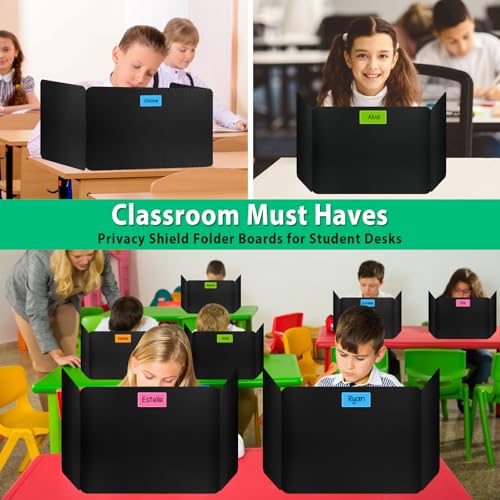 Desk Privacy Dividers 24-Pack — Waterproof Corrugated Plastic Folders for Classroom & Office