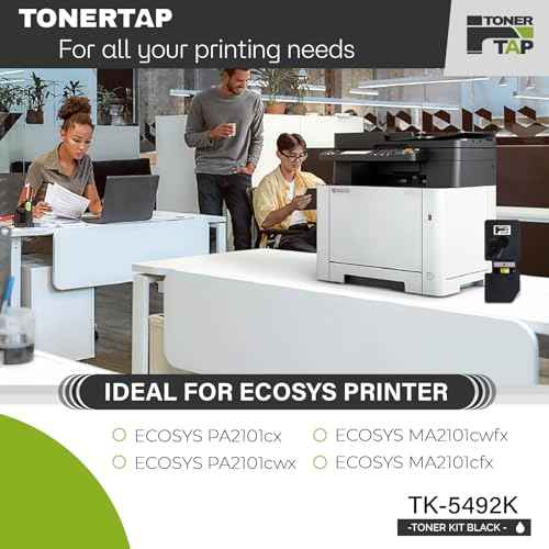 TonerTap TK-5492K Toner Compatible with Kyocera ECOSYS PA2101cwx, PA2101cx, TK-5492 Toner Cartridge with Chip for Kyocera ECOSYS MA2101cwfx, MA2101cfx