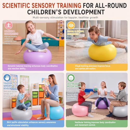 Lewtemi 8-Pack Flexible Donut Chairs for Kids, 20in Inflatable Seating for Classroom