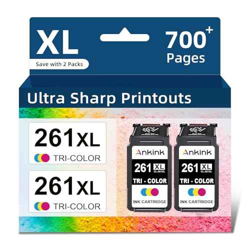 Ankink Compatible Ink Cartridge Replacement for Canon 261XL CL261 261 XL CL-261 Color Cartridges for Cannon TR7020 TR7020a TR7022 TS6420 TS6400 TS5300 TS5320 TS6420a(Tricolor, 2-Pack)