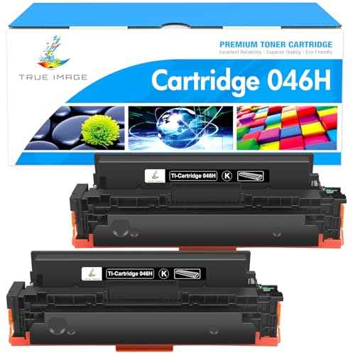 TRUE IMAGE Compatible Toner Cartridge Replacement for Canon 046 046H CRG-046H for Canon Color ImageClass MF733Cdw MF731Cdw MF735Cdw LBP654Cdw MF733 MF731 Printer Ink (Black, 2 Pack)