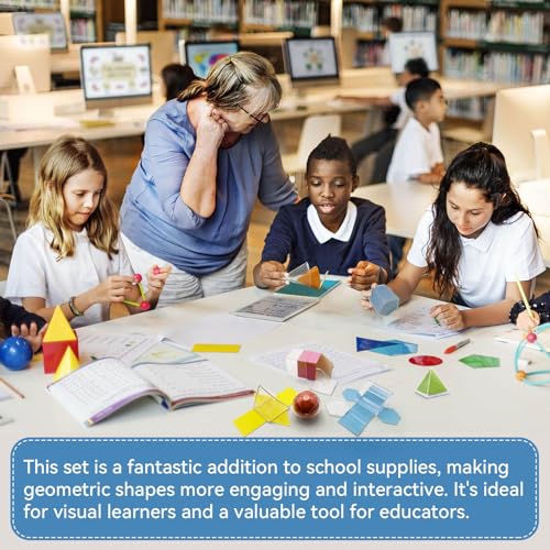 Geometric 3D Shapes & 2D Nets Classroom Math Manipulatives 1.96"