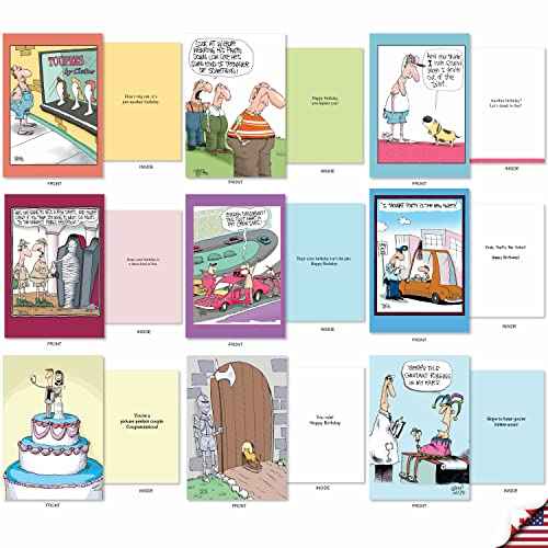 NobleWorks - 36 Assorted Funny Mixed Occasions Greeting Cards Bulk Box Set with Envelopes (36 Designs, 1 Each) Humor Card Variety Pack for Men and Women - A Mix of McCoy AC9381XXG-B1x36