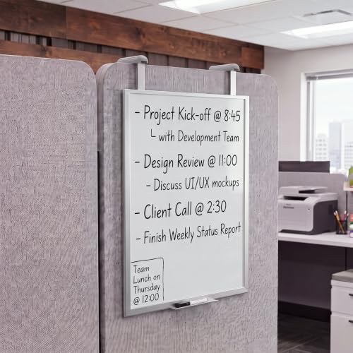 Flutesan 4 Pack Gray Cubicle Whiteboard & Tackboard Hangers with Mounting Screws