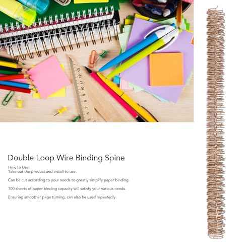 100Pcs Double Loop Wire Binding Spines, 100 Sheet Capacity 3:1 Pitch Binding Wire for Letter Size (Rose Gold)