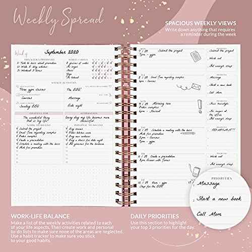 PLANBERRY Large Weekly Planner Premium ? Undated Life & Budget Planner ? Organizer & Productivity Journal, 8x10.4¡È (Rose Gold)