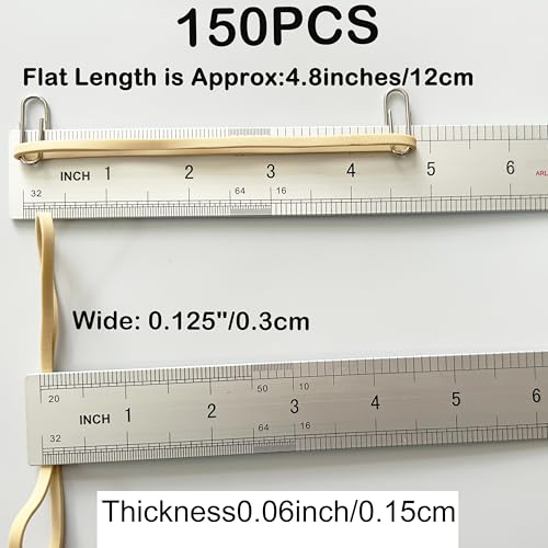 AIWOQI 150 Pack Large Rubber Bands 4.8in 0.15in Wide Office Resuable Elastic