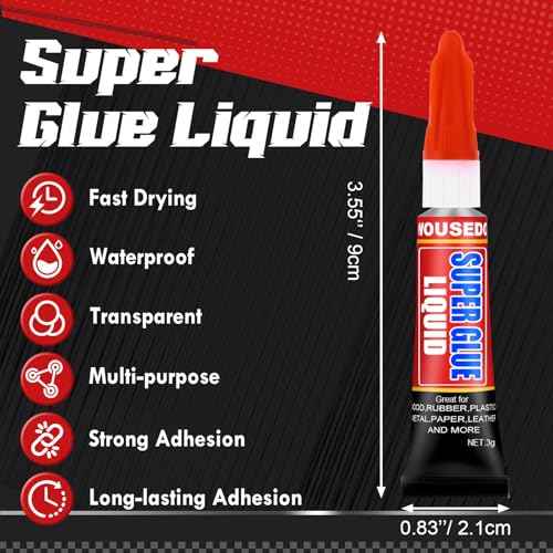 12 X 3g Super Glue Liquid, Clear Strong Adhesive,Fast Drying Cyanoacrylate Glue for Wood, Rubber, Leather, Plastic, Metal, DIY Crafts and More