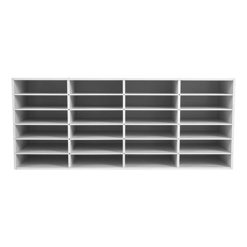 MhdunueSK Mailbox for Classroom 24 Slots, Mail Sorter, Paper Organizer Storage, Mail Organizer for Home Library Office Classroom (White, 24 Slots)