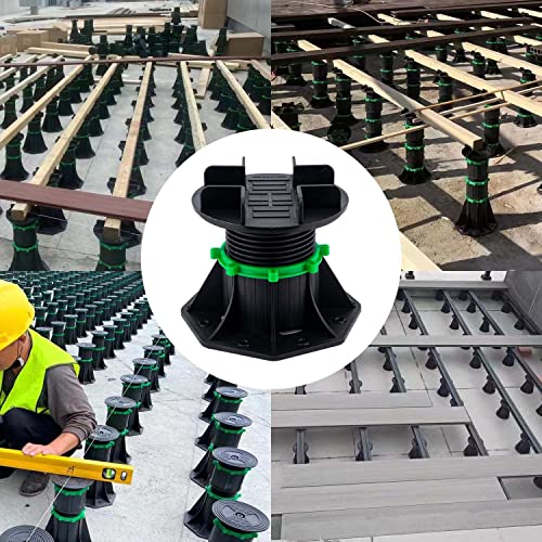 8Pack Adjustable Plastic Pedestal Paver,Floor Slate Support Floor Lift,Deck Support Floor Raising (Bilateral keel Card Slot)
