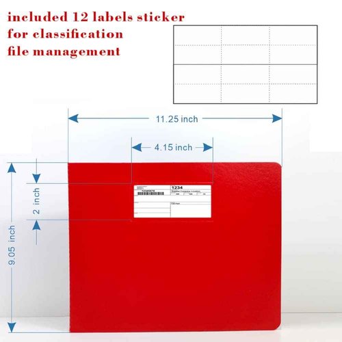 ESKEAR Fiberboard Binder,Sheet Size 8.5 x 11 Inches with Metal Prong Top Fastener with Compressor 2.75 Inch Centers, 2 Inch Capacity for Pressboard Report Cover,12 per Box (Red)