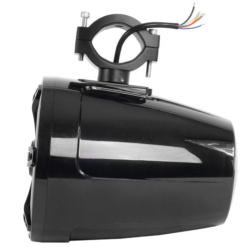 NVX MVTSP8B (Pair) - 750W Peak (250W RMS) 8" V-Series 2-Way Marine Tower Speakers with LED Lighting & 359° Swiveling Clamps - Sport Black
