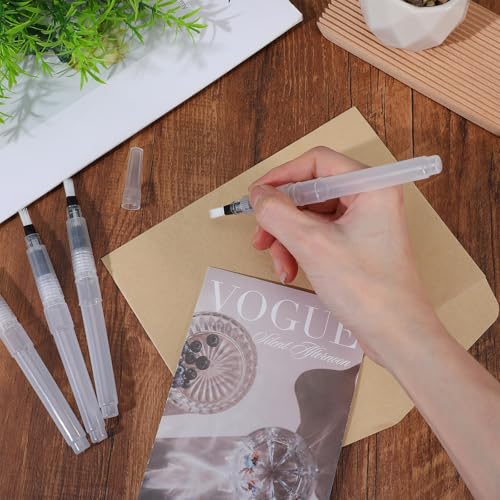 4 Pcs Envelope Moistener Pen Set with Nylon Brush for Sealing & Crafting