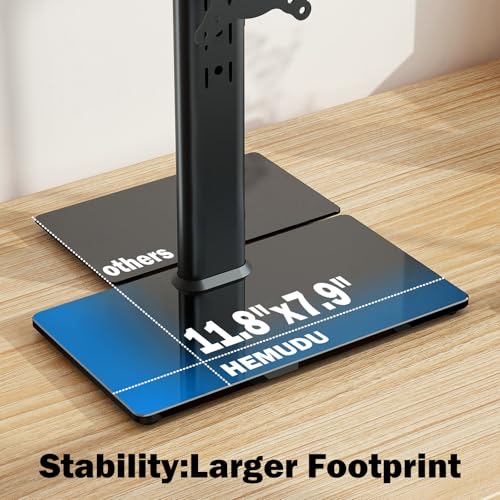 Hemudu Black Adjustable LCD Monitor Stand Mount for 13-32 Inch Screens, VESA Holder with Swivel & Height Adjustment