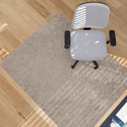 Placoot Desk Chair Mat for Hardwood Floor Corduroy Surface 1/6" Thick 55"x35" Office Chair Mat for Rolling Chairs-100% Large Anti-Slip Backing Under Desk Low-Pile Office Rug Floor Mat for Office/Home