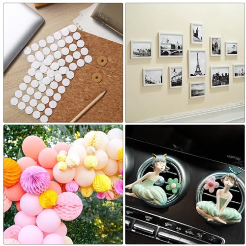Nilogie 350-Pack Clear Double-Sided Adhesive Dots 20mm - Removable Glue Dots for Crafts, Photos, Balloons & Wall Decor