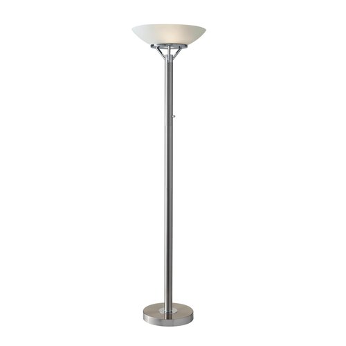 Adesso Floor Lamp with Brushed Steel and Chrome Finish - Perfect Lighting for Bedroom, Living Room and Corner Décor