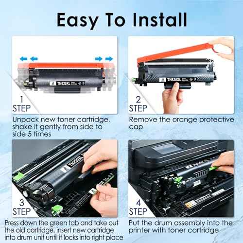 DOUBLE D TN830XL TN830 Toner Cartridge Compatible for Brother TN830 TN830XL Replacement with HL-L2460DW DCP-L2640DW HL-L2405W MFC-L2820DW HL-L2420DW Toner Printer (2 Black)