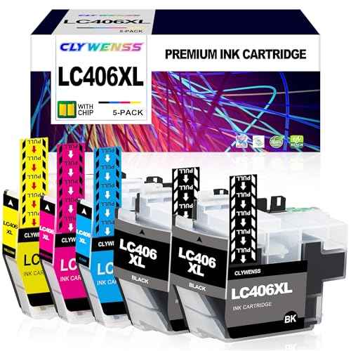Compatible LC406XL Ink Cartridges Replacement for Brother LC406XL LC406 XL High Yield for MFC-J4335DW MFC-J4345DW MFC-J4535DW MFC-J5855DW MFC-J6555DW MFC-J6955DW MFC-J5955DW Printer (5-Pack)