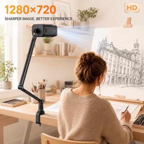 WiFi Art Projector for Tracing & Drawing, HD 1280×720, Adjustable Size