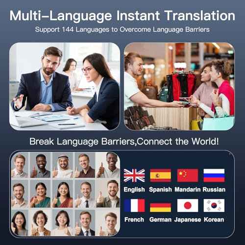 AI Translation Earbuds Real Time ? 144 Languages (Incl. Spanish), Bluetooth 5.4, 80H Battery, Waterproof, 5 Modes for Business, Travel & Learning&Meetings & Study