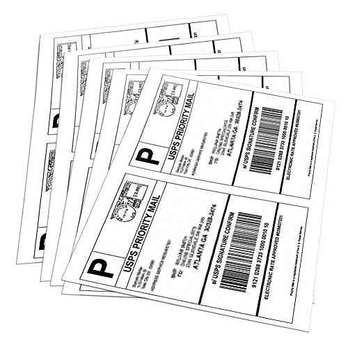 9527 Product Half Sheet Self Adhesive Shipping Labels for Laser & Inkjet Printers White Blank,2 Labels per Sheet (1000 Labels)