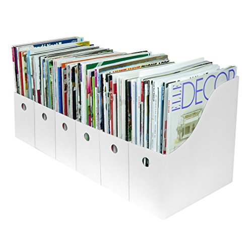Evelots Magazine File Holder Set of 6, White — 4
