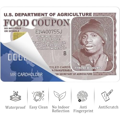 4Pcs Tyrone Biggums Food Coupon Credit Card Sticker, Debit Card Skin Cover, Personalized Food Coupon Debit Card Skin Cover, Waterproof Credit Card Skins Credit Card Covers Skin