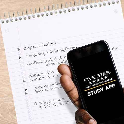 Five Star Top Spiral Notebook + Study App, 1 Subject, College Ruled Notepad, 8-1/2" x 11", 100 Sheets, Fights Ink Bleed, Water Resistant Cover, Seaglass Green (820058C-ECM)