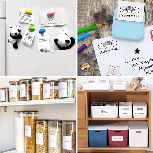 Skiennix Mini Bluetooth Printer - Wireless Sticker Printer with 10 Rolls of Paper for iPhone/Android