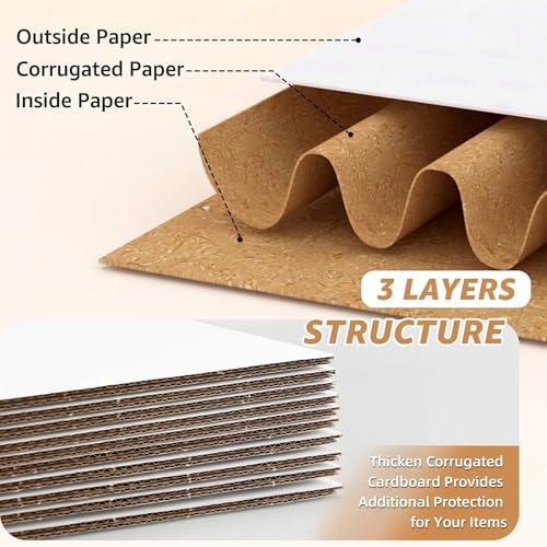 EXYGLO 30 Pack Assorted White Shipping Boxes 9x6x4, 10x7x5, 11x6x6 Inch