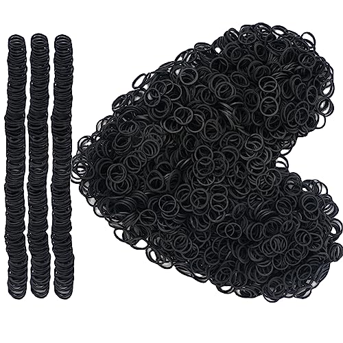 AIWOQI 2000pcs Mini Rubber Bands Black 0.5 inch – Small Elastic Ties for Office, Home & Craft