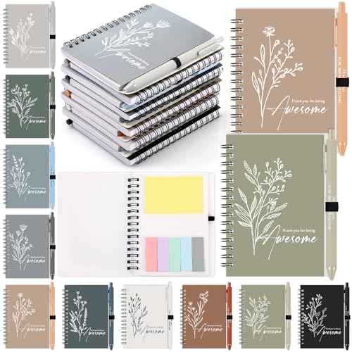 Chuangdi 30 Sets Employee Appreciation Gifts Case Management Week Gifts Thank You Spiral Notebook with Sticky Notes Pen Bulk Vet Tech Week Journal for Coworker Teacher Staff Nurse Customer