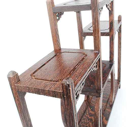 NWFashion Chinese Wooden Assemble Display Stand Symmetric Short Floor Curio Cabinets Shelf (3)