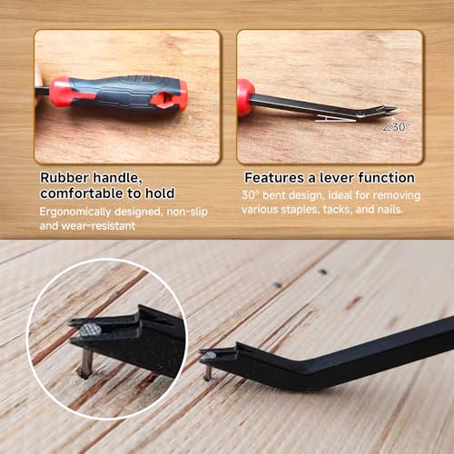 Heavy-Duty Staple Remover Tool for Upholstery, Carpet & Wood - Ergo 30° Angled Lifter
