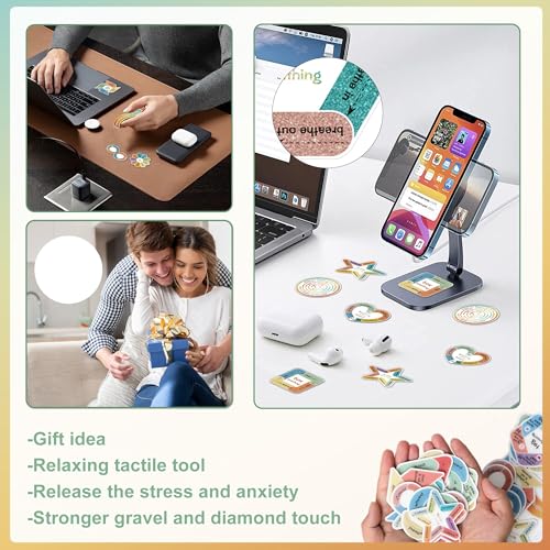 150Pcs Calm Stickers for Anxiety Sensory Textured Sensory Stickers Anti Stress Anxiety Relief Items Boho Calm Sticker Bulk Waterproof Fidget Classroom Teacher Supplies (150)