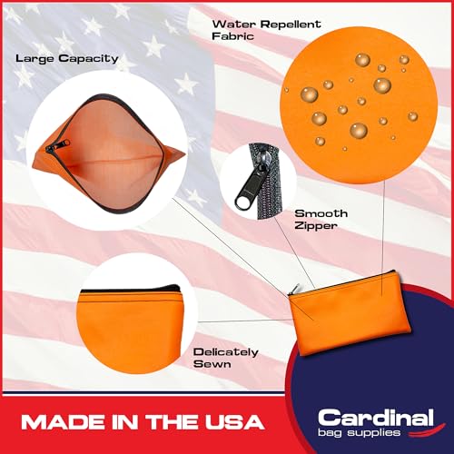 Cardinal Orange Multi-Purpose Zipper Bag 11 x 6 Inch