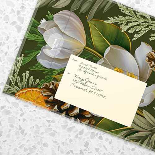 Freshcut Paper Pop Up Cards, Winter Magnolia, 15 Inch Life Sized Forever Flower Bouquet 3D Popup Christmas Card, Holiday Card, Blank Notecard & Envelope