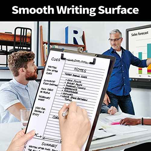 Sooez Plastic Clipboard with Pen Holder, [10% Thicker] Clip Boards 8.5x11 with Low Profile Clip, Cute Hanging Clipboard, Standard Letter Size A4 for Women Kid Teacher, Office & School Supplies, Black