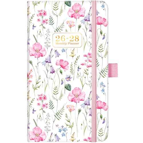 Pocket Calendar 2026-2028 - 3 Year Monthly Planner 2026-2028, January 2026 - December 2028, 6.4" x 3.8", Pocket planner 2026-2028 with Elastic Closure