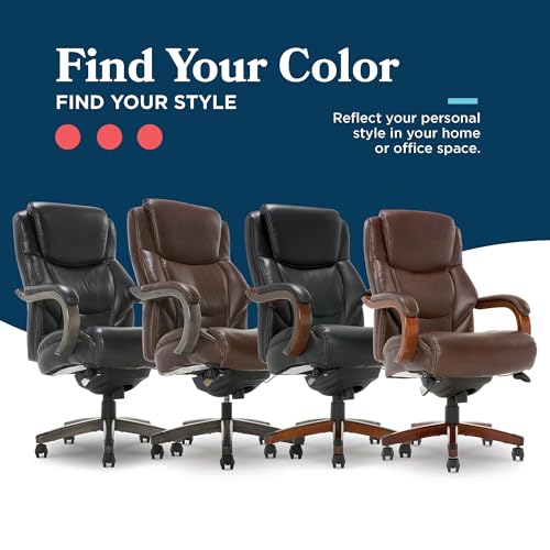 La-Z-Boy Big & Tall Brown Leather Executive Office Chair with Lumbar Support