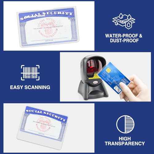 Sooez 10 Pack Social Security Card Protector, 24 Mil Thick Card Protector Sleeves, Protective Credit Card Sleeve, Clear Card Sleeves, Perfect Fit for Social Security, Medicare, Credit, Business Card